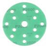 6 Green Hook-and-Loop Sanding Discs, 150 mm, 15-Hole, P400–P2000 view 2