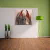 Pixxprint Dragon Castle, 100 x 70 cm, Stretched Canvas Wall Art, Not a Poster view 3