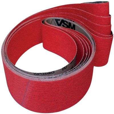 VSM 761973 Abrasive Cloth Belt 13 x 457 mm, Ceramic Grit 120, for Metal