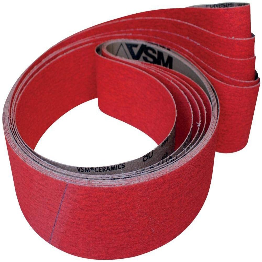 VSM 761973 Abrasive Cloth Belt 13 x 457 mm, Ceramic Grit 120, for Metal
