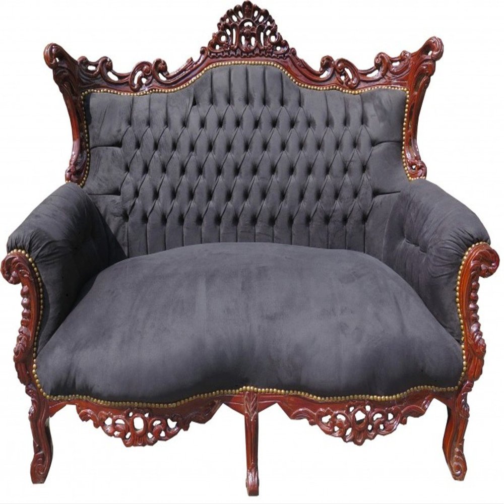 Casa Padrino Baroque 2-Seater Sofa Master Black/Brown – Antique Style