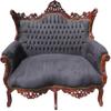 Casa Padrino Baroque 2-Seater Sofa Master Black/Brown – Antique Style view 1