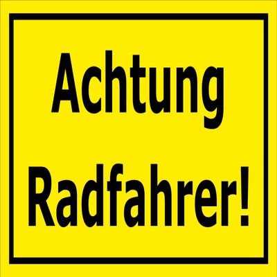 Melis-Folienwerkstatt Sticker "Caution: Cyclists" - 45 x 30 cm S00050-280-C