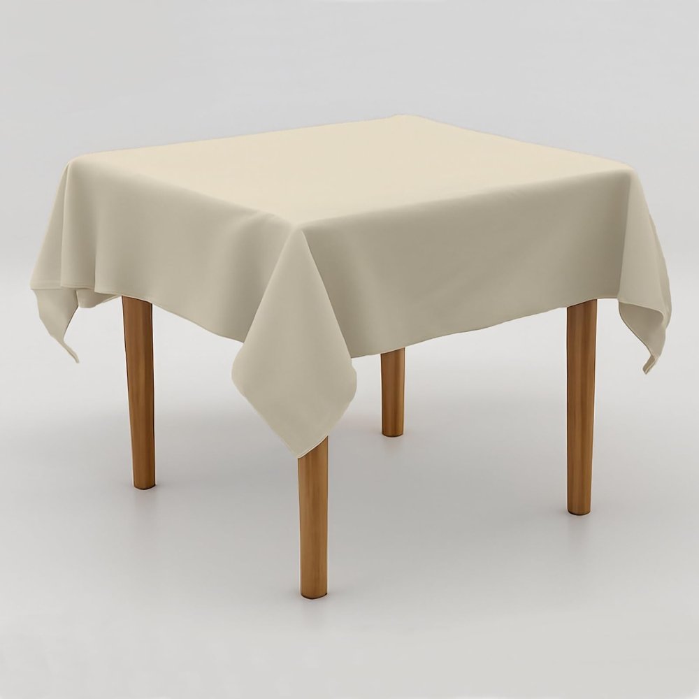 Cream Tablecloth 100 x 100 cm – Easy-Care Solid Polyester