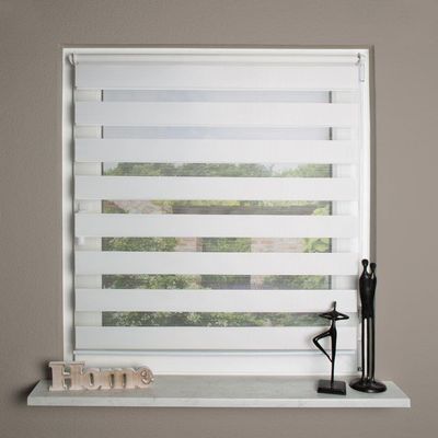 Home fashion Zebra Chain Roller Blind, Fabric, Wool White, 150 x 40 cm