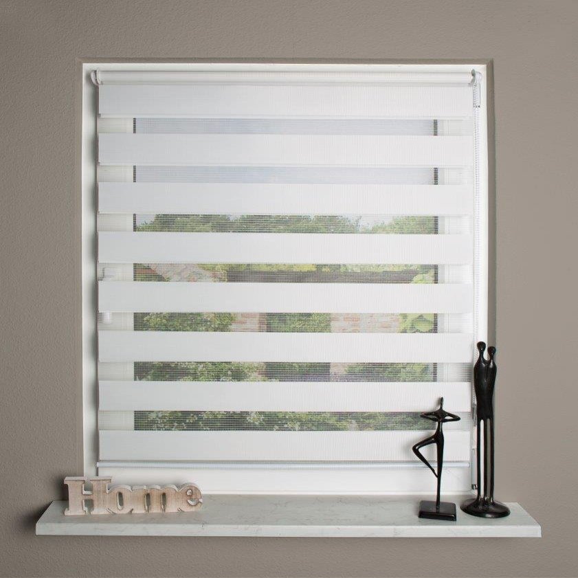 Home fashion Zebra Chain Roller Blind, Fabric, Wool White, 150 x 40 cm