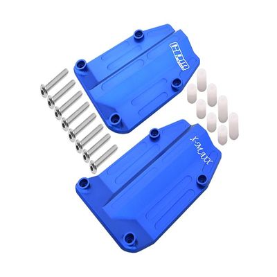 GPM Aluminum Center Skid Plate for Traxxas X-Maxx 4X4, 2-Piece Set, Blue