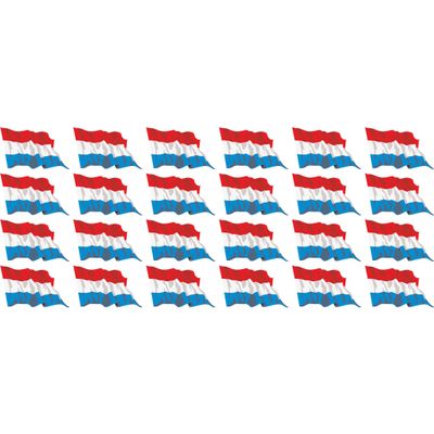 INDIGOS UG Mini Waving Luxembourg Flag Stickers, 33 x 20 mm, 24-Pack