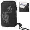 DFV mobile Multi-Functional Vertical Stripes Pouch Case with Zipper and Carabiner for Palm Treo 680, Black (16 x 9.5 cm) view 2