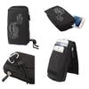 DFV mobile Vertical Stripes Pouch Case with Zipper and Carabiner for Posh Micro X S240, Black, 16 x 9.5 cm view 1