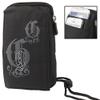 DFV mobile Vertical Stripes Pouch Case with Zipper and Carabiner for Posh Micro X S240, Black, 16 x 9.5 cm view 2