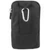 DFV mobile Vertical Stripes Pouch Case with Zipper and Carabiner for Posh Micro X S240, Black, 16 x 9.5 cm view 3