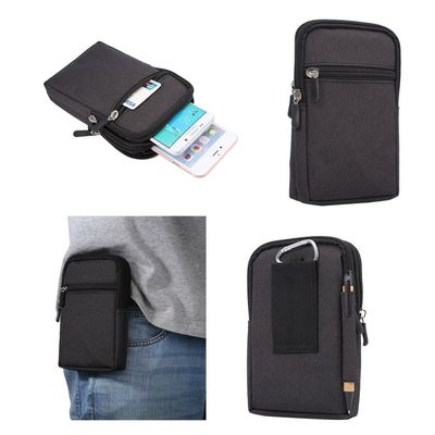 DFV mobile Universal Vertical Stripes Pouch Case for Samsung Galaxy J1 ACE (SM-J110H), Black, 17 x 10.5 cm
