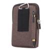 DFV mobile Universal Vertical-Stripe Pouch Case with Zipper and Carabiner for Caterpillar Cat B30, Brown, 17 x 10.5 cm view 3