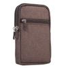 DFV mobile Universal Vertical-Stripe Pouch Case with Zipper and Carabiner for Caterpillar Cat B30, Brown, 17 x 10.5 cm view 4