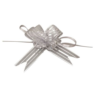 Organza Gift Bows, 5 cm, 50 Pieces, Silver