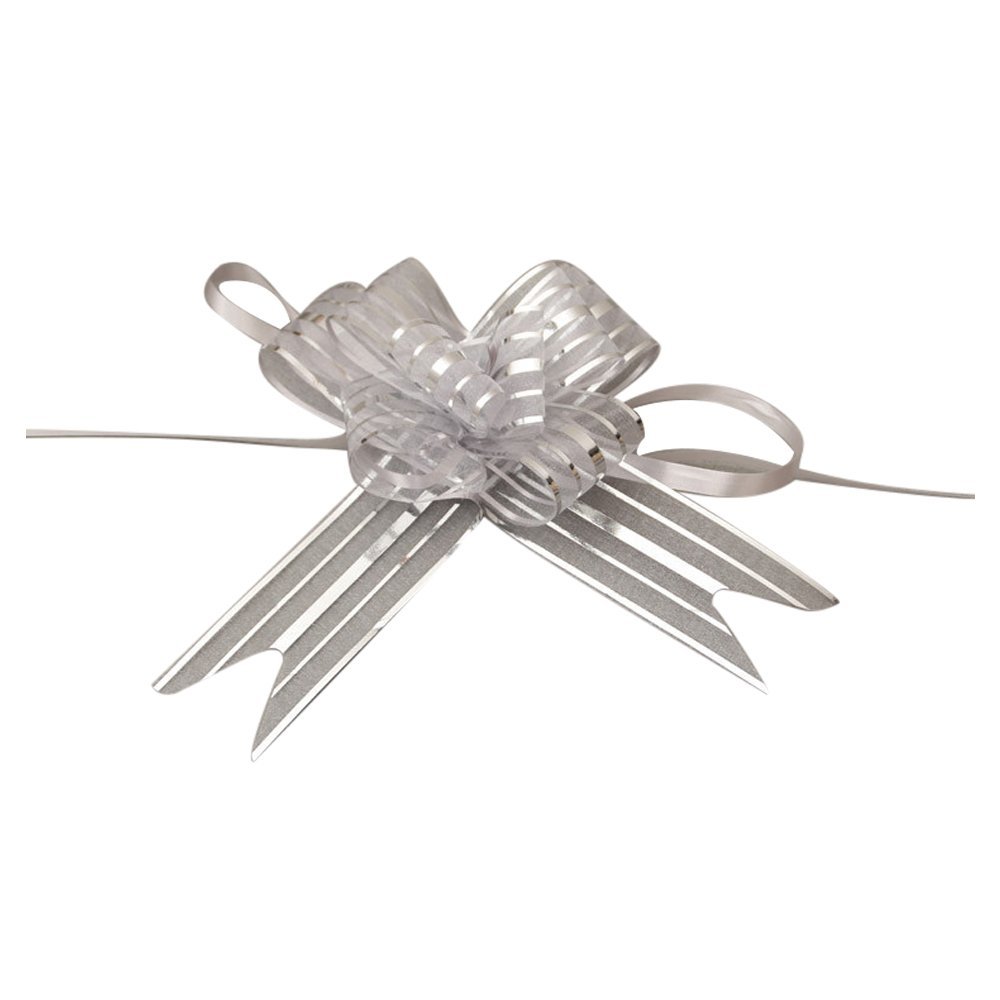 Organza Gift Bows, 5 cm, 50 Pieces, Silver