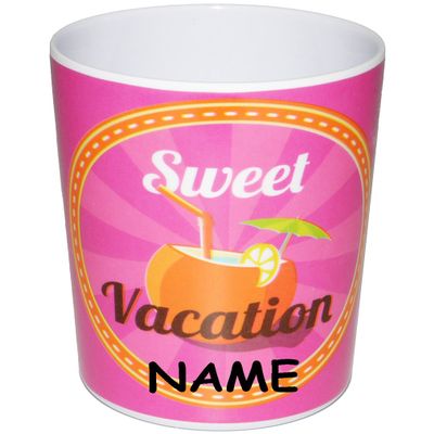 3-Piece Sweet Vacation 3-in-1 Personalized Melamine Cups, 350 ml