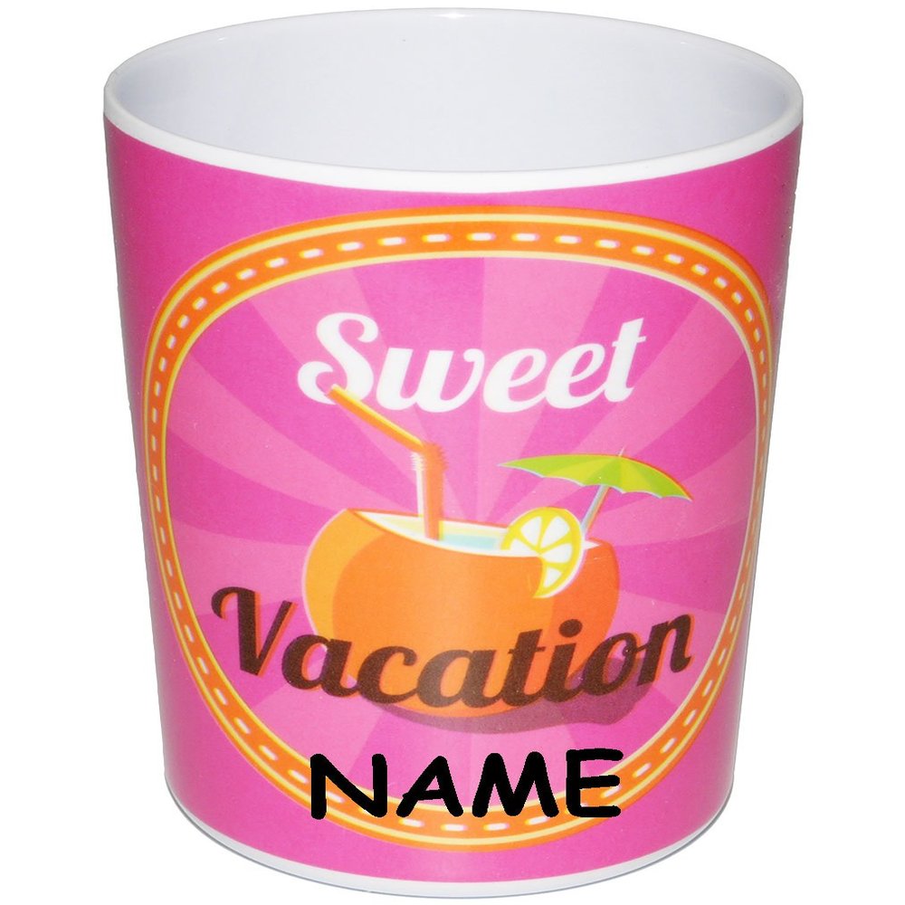 3-Piece Sweet Vacation 3-in-1 Personalized Melamine Cups, 350 ml