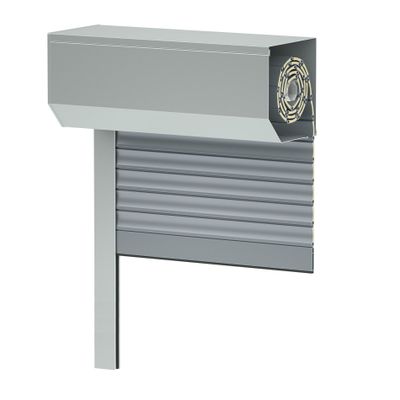 SK45 External Roller Shutter, Gray Aluminum, 80 x 150 cm, Belt, 39 mm Slats