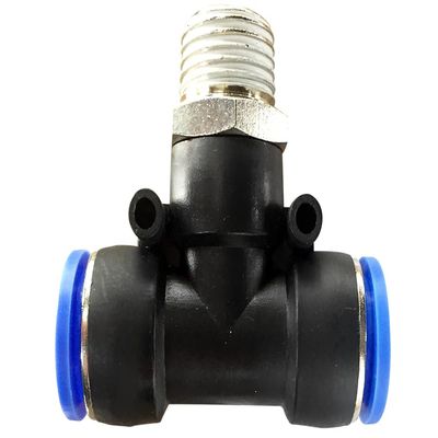 Pneumatic Compressed-Air T-Piece Push-In Fitting (PB), 6 mm, BSPT R1/2" Thread