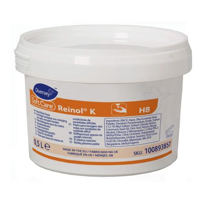 Diversey Soft Care REINOL K Hand Washing Paste for Medium to Heavy Soiling, 0.5 L