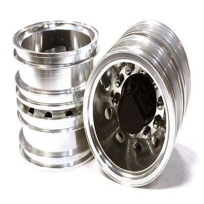 RC Machined Alloy T6 Rear Dually Wheels (2) for Tamiya 1/14-Scale Tractor Trucks