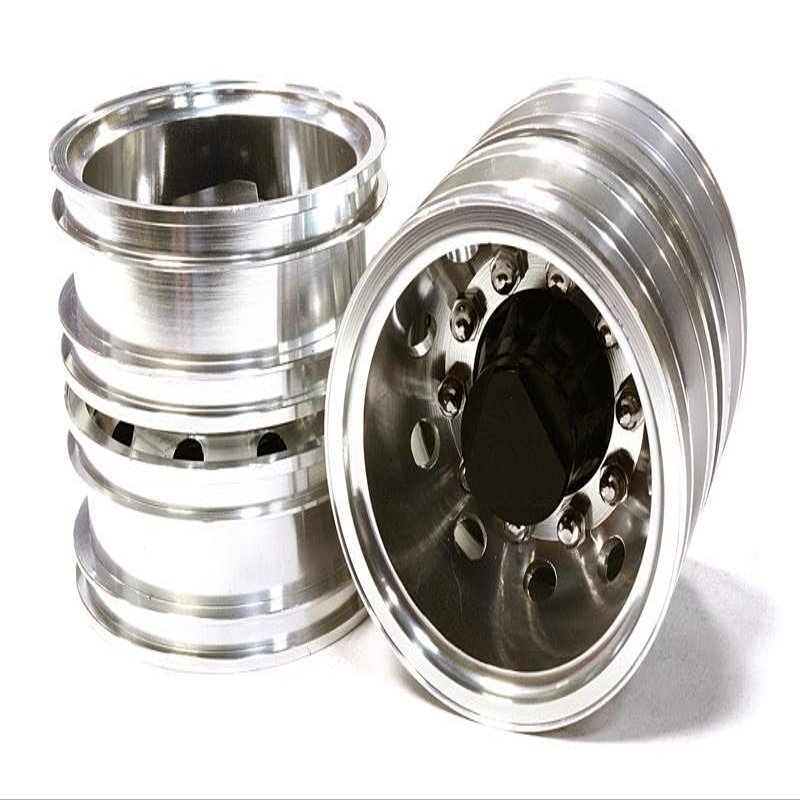 RC Machined Alloy T6 Rear Dually Wheels (2) for Tamiya 1/14-Scale Tractor Trucks