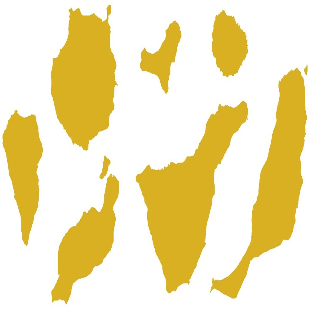 Samunshi Canary Islands Wall Tattoo and Decal, 30 x 14.4 cm, Gold Metallic Effect