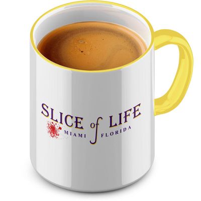 Funtasstic Slice of Life Coffee Mug, 300 ml, Golden Yellow