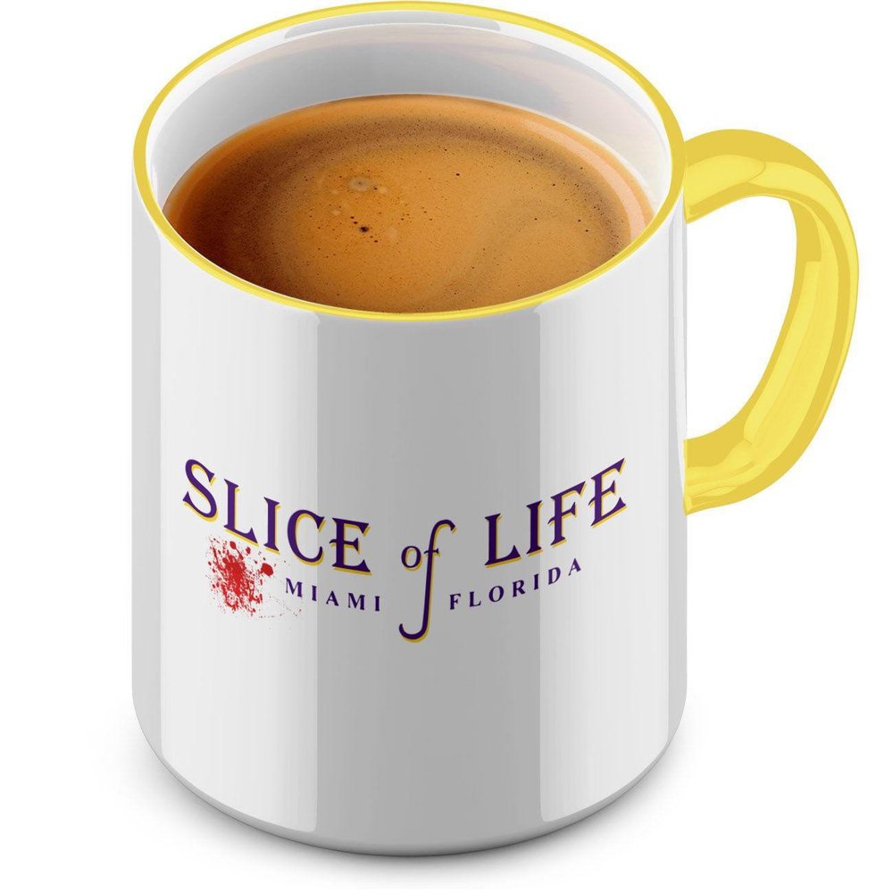 Funtasstic Slice of Life Coffee Mug, 300 ml, Golden Yellow