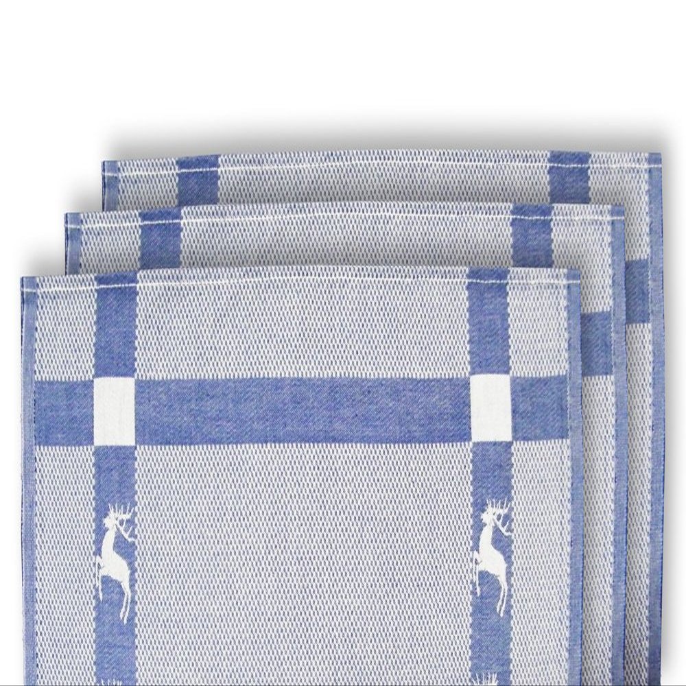 Kitzmüller’s Deer Dish Towels, Cotton, 3-Pack, Blue