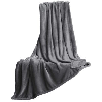 CelinaTex Salsa Cozy Blanket 150 x 200 cm Gray, Cashmere Touch, Super Soft Microfiber Flannel