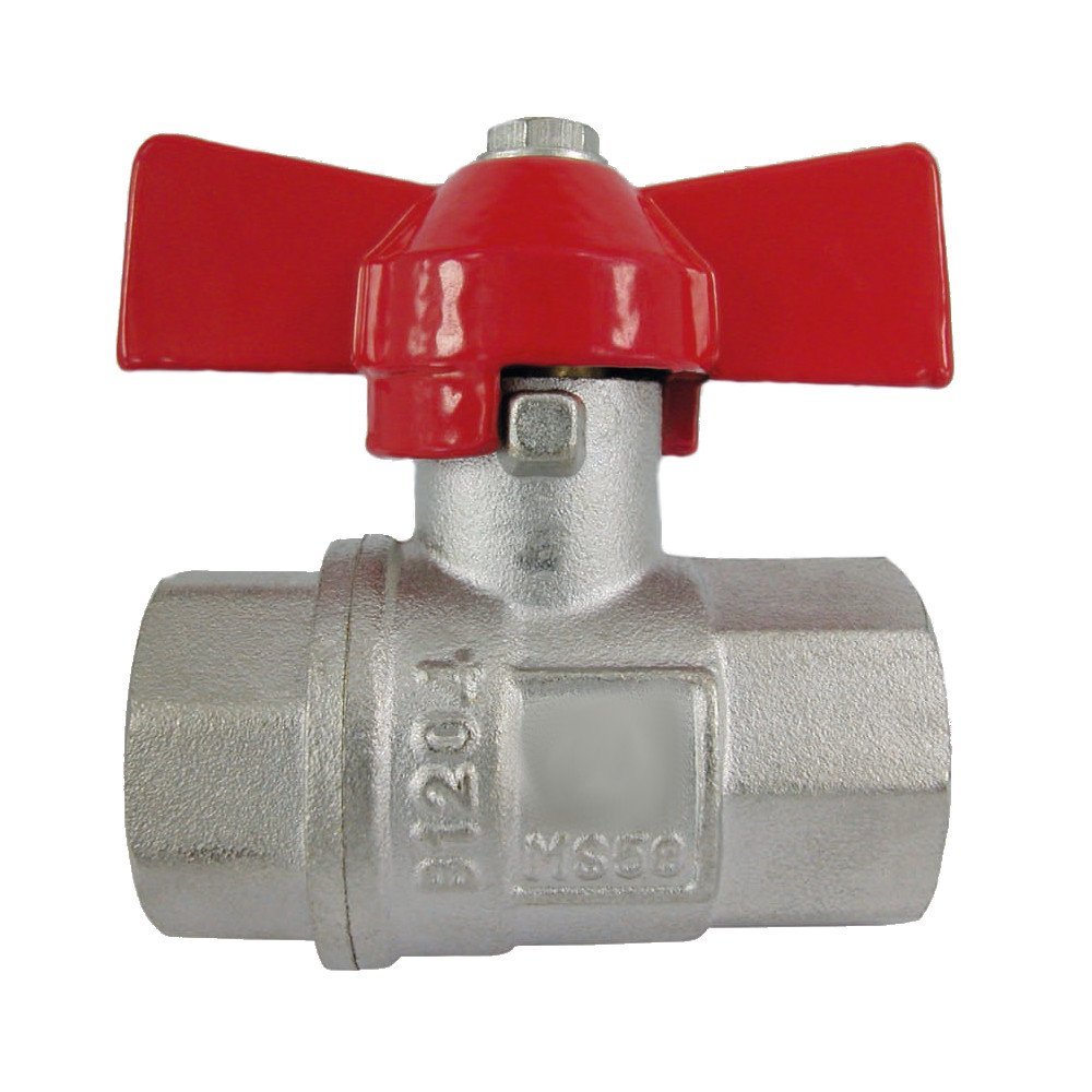 Brass Ball Valve Female x Female 1" with Aluminum Lever