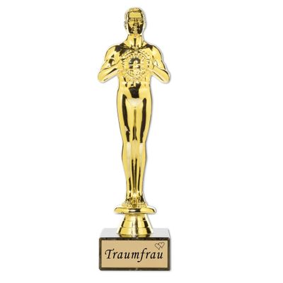 andSmile Dream Woman Trophy with Engraving, Gold Finish and Marble Base
