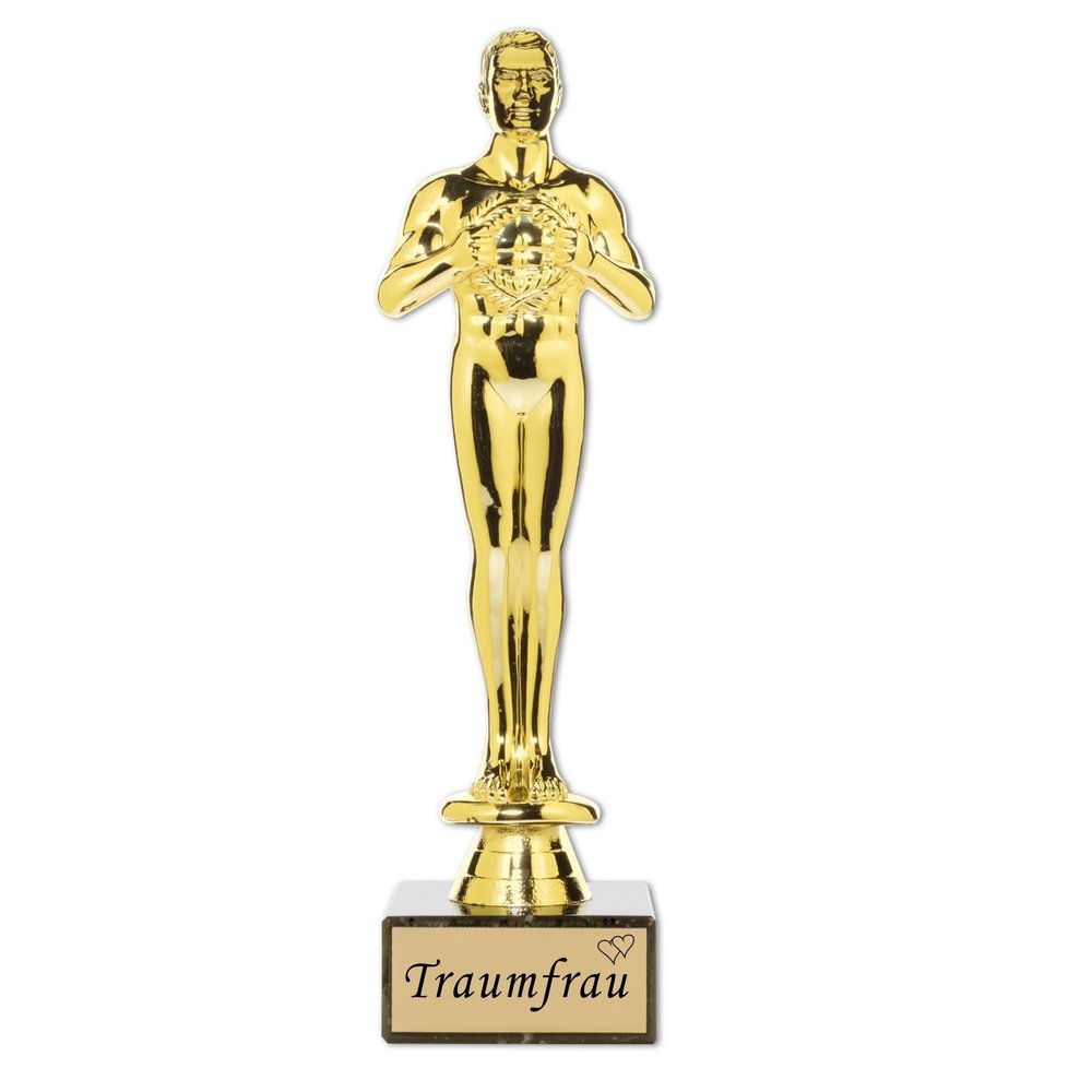 andSmile Dream Woman Trophy with Engraving, Gold Finish and Marble Base