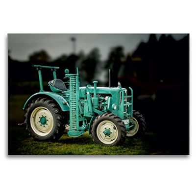 Premium Textile Canvas 120 x 80 cm, Landscape, Vintage MAN Tractor | Wall Art