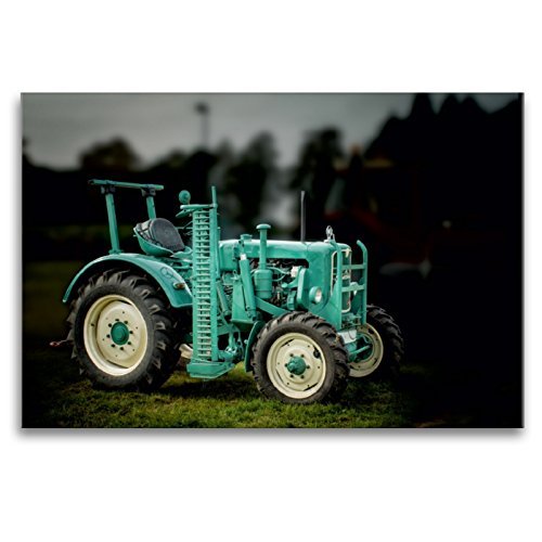 Premium Textile Canvas 120 x 80 cm, Landscape, Vintage MAN Tractor | Wall Art