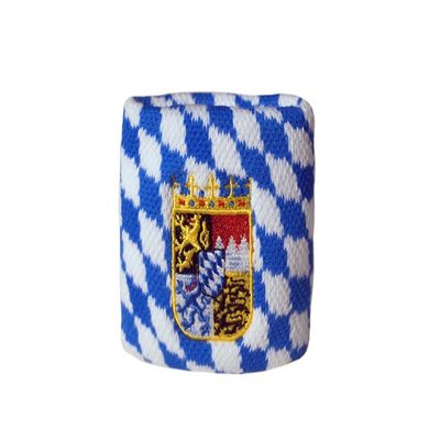 Flaggenfritze Germany Bavaria Coat of Arms Sweatband with Free Sticker, 7 x 8 cm