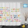 Shower Curtain, 26 Letters/Alphabet Design for Kids' Rooms, Polyester, Waterproof, 60 x 72 in, Multi10 view 1