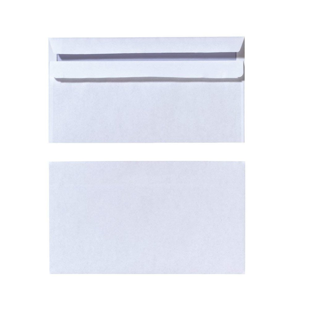 Herlitz 11285483 DL Envelopes, Self-Adhesive, Windowless, 1,000 Count, White