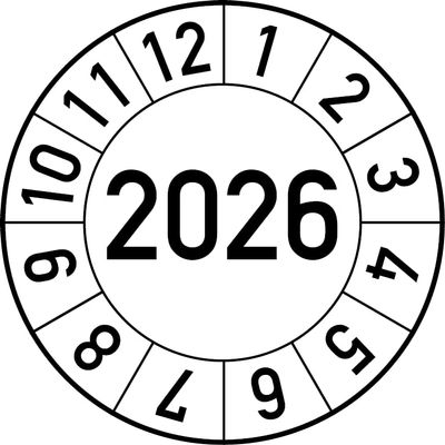 2026 Annual Inspection Stickers, 25 mm, White, 500 Count