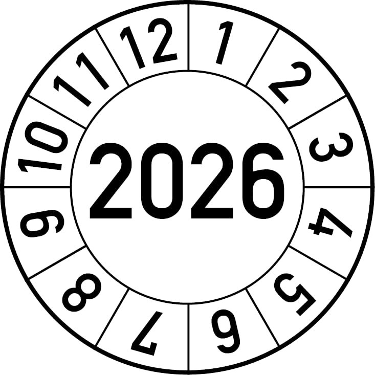 2026 Annual Inspection Stickers, 25 mm, White, 500 Count