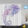 African Elephant Shower Curtain, Painted Design, 72 x 80 in view 1