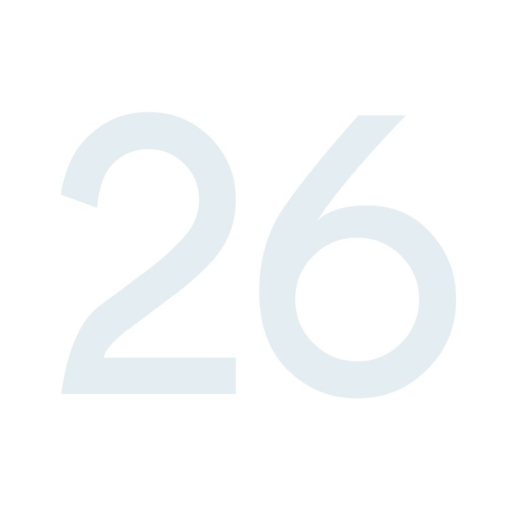 Number 26 Sticker, White, 10 cm, Weather-Resistant
