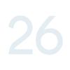 Number 26 Sticker, White, 10 cm, Weather-Resistant view 1