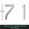 Number 71 Silver Sticker, 10 cm, Weather-Resistant view 2