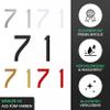 Number 71 Silver Sticker, 10 cm, Weather-Resistant view 3