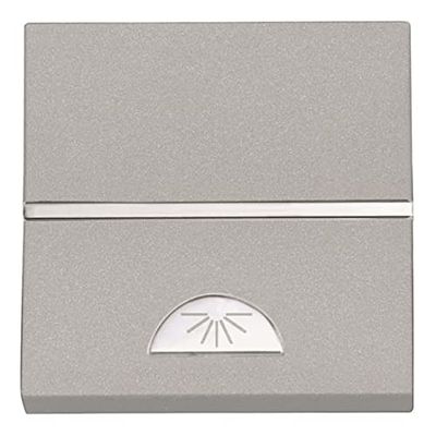Niessen Zenit push button with light symbol, 2 modules, silver