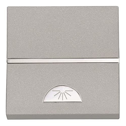 Niessen Zenit push button with light symbol, 2 modules, silver